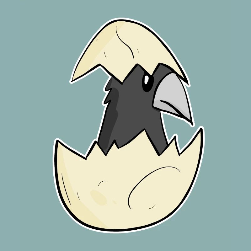 Oeuf de bébé corbeau