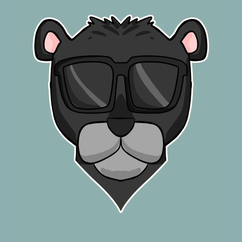 Schwarzer Panther mit Sonnenbrille