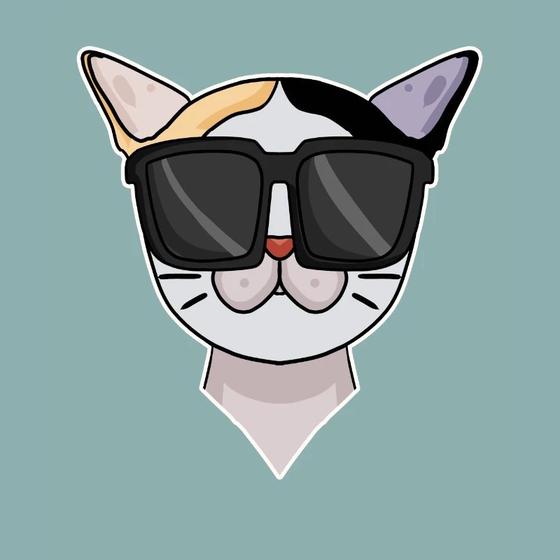 Chat Bobtail japonais avec lunettes de soleil