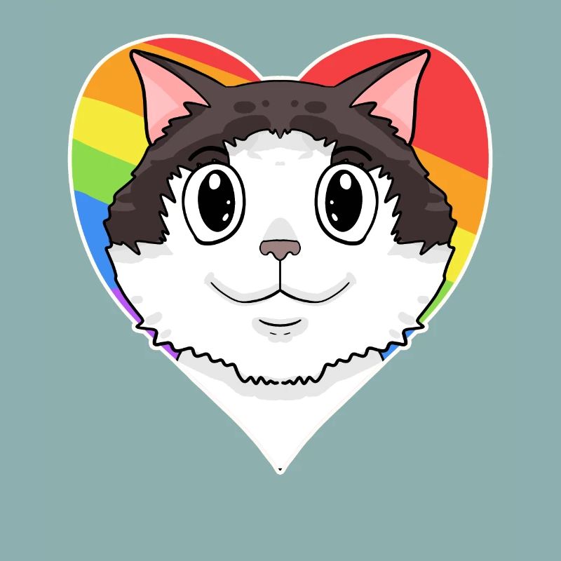 Ragdoll Cat - Cœur arc-en-ciel