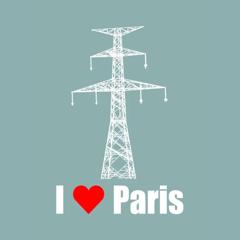 Paris Eiffelturm Strommast Elektriker Satire Liebe