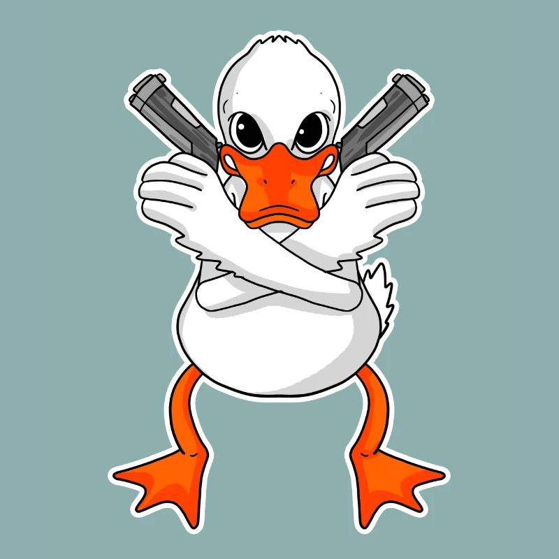Ente mit Pistole