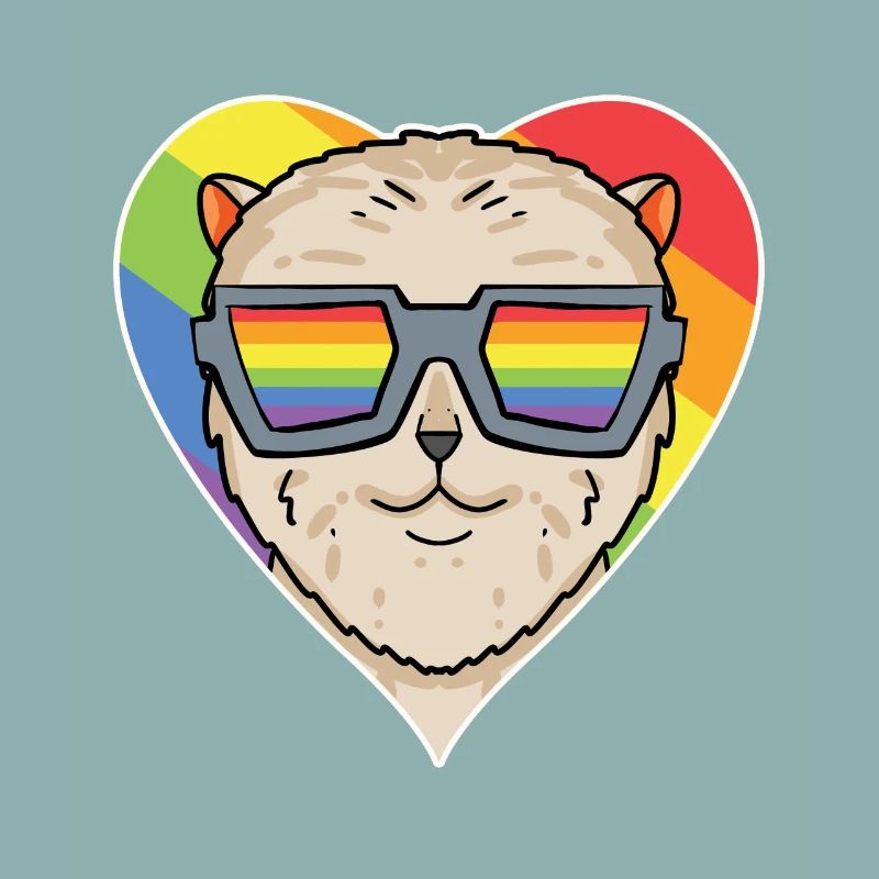 Regenbogen - Hund mit Brille - Zwergspitz