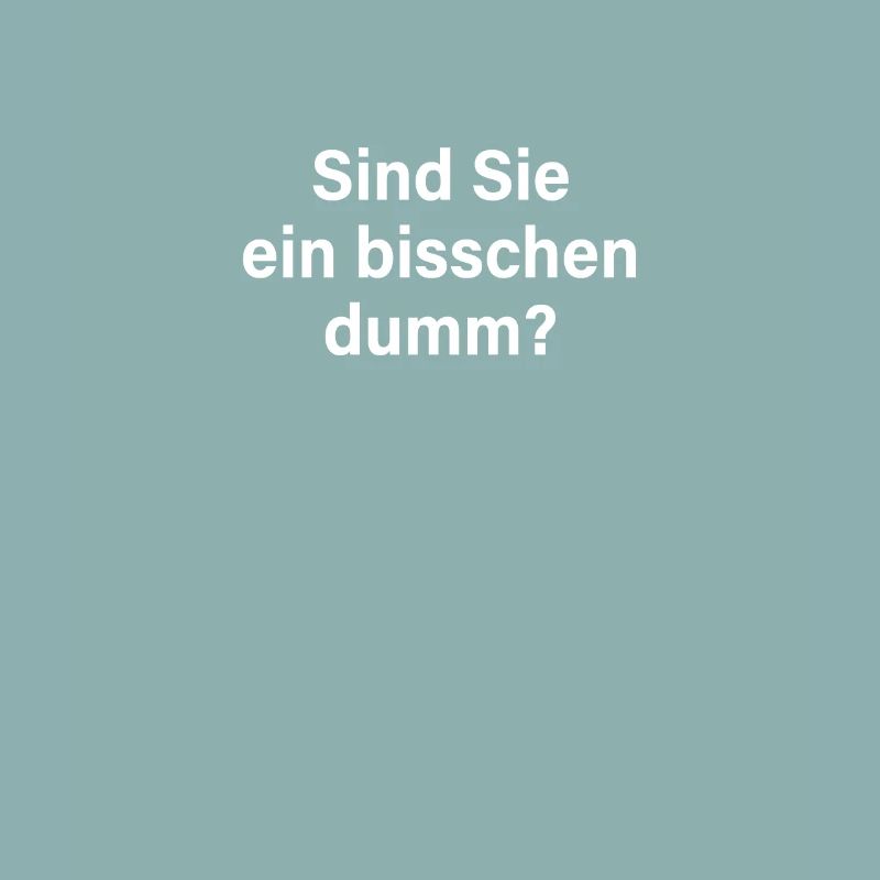 Sind Sie Ein Bisschen Dumm Misanthrop Smalltalk