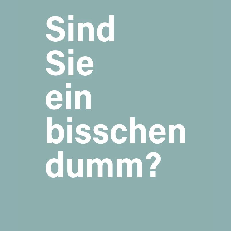 Sind Sie Ein Bisschen Dumm Misanthrop Smalltalk