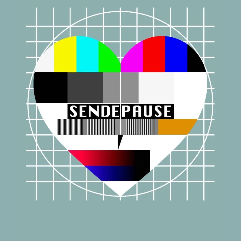 Testbild Herz Sendepause TV 90er Party 80er Jahre