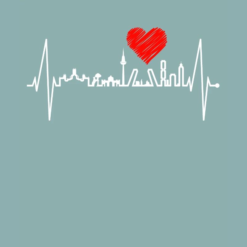 Madrid Skyline Heartbeat Espagne Silhouette Pulse