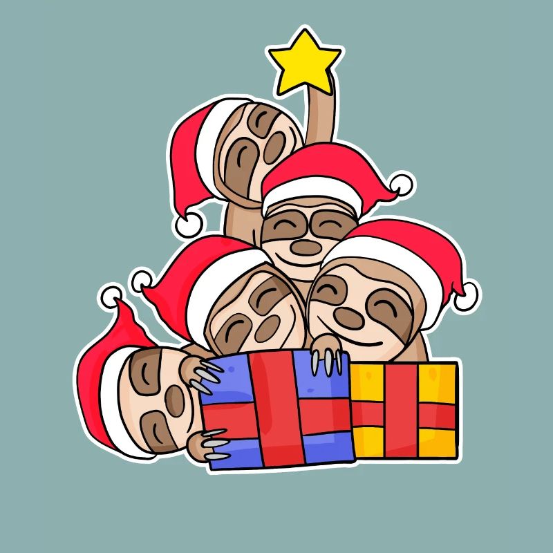 Sloth, Sloths, Christmas Tree, Christmas