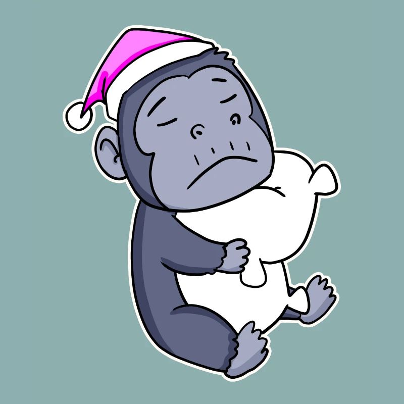 Gorilla Müde Ausschlafen Schlafen Mädchen