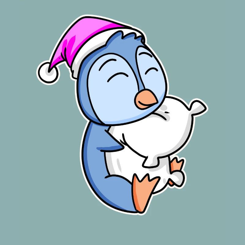 Pinguin Müde Ausschlafen Schlafen Mädchen