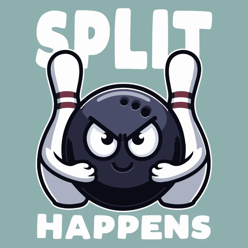 Split Happens Bowling Boule de bowling drôle deux quilles