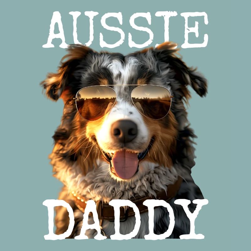 Aussie Daddy Papa Vatertag Dad Australian Shepherd