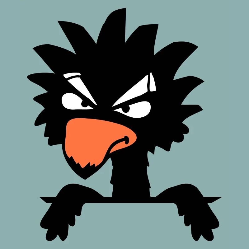 Corbeau oiseau Peeps Mal Cool Drôle Bande dessinée Humour Amusant