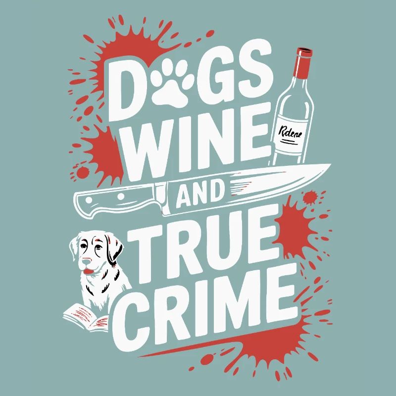 Dogs, Wine & True Crime – Funny Design