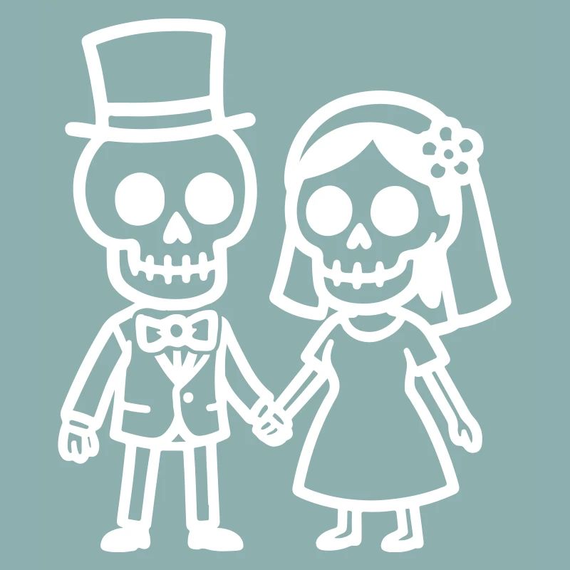 Ehepaar Hochzeit Skull