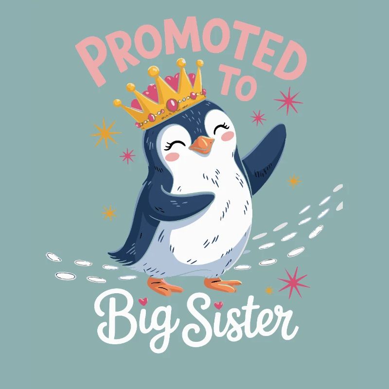 Zur großen Schwester befördert – Pinguin Design