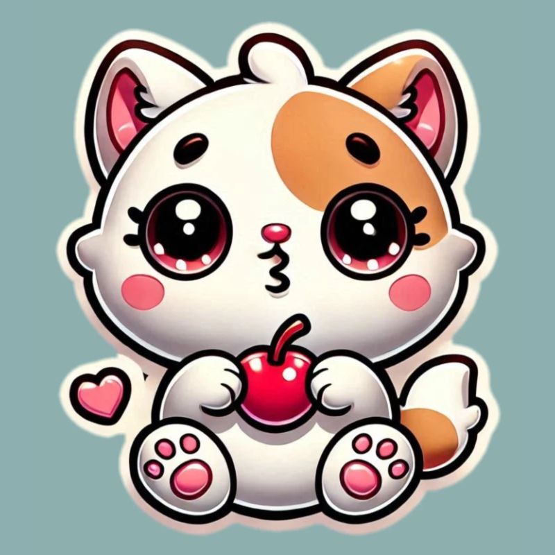 Rêve de chat mignon avec cerise