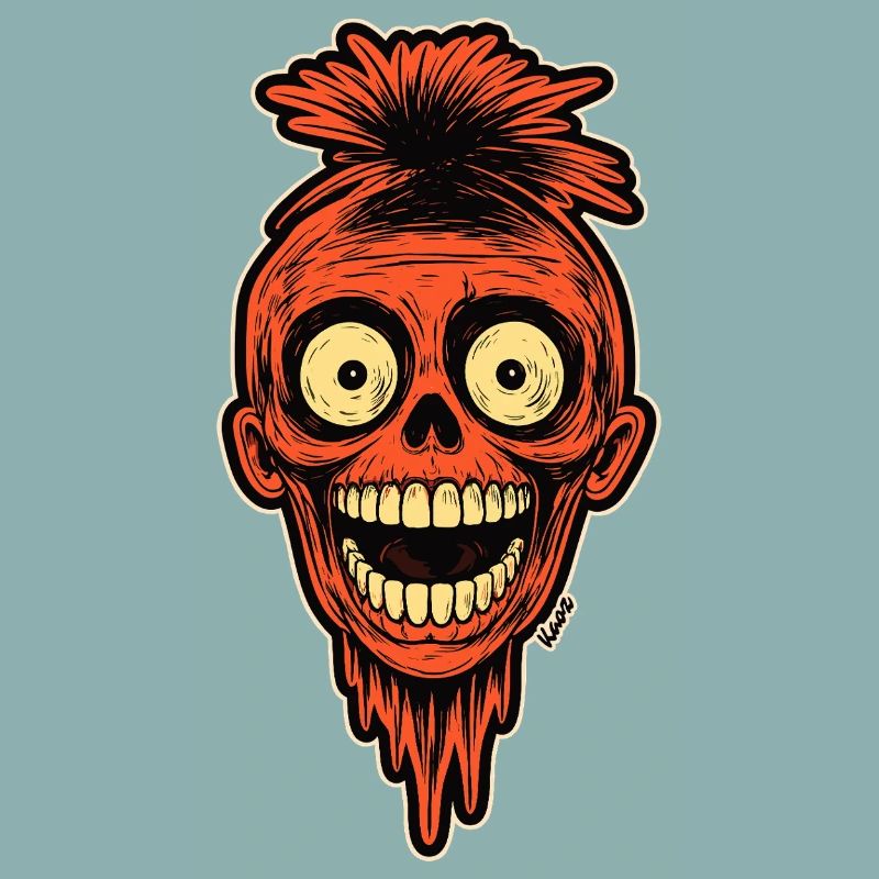Crimson Skull Mohawk Maskottchen