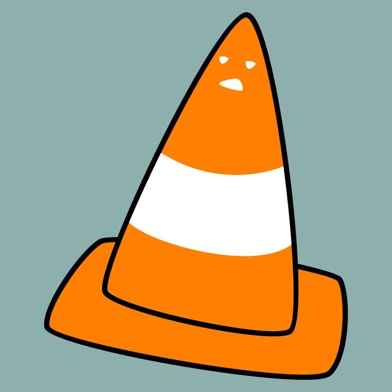 traffic cone with face