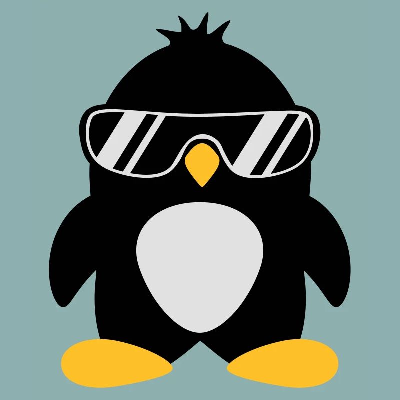 Cool oiseau pingouin chef mignon avec des lunettes de soleil