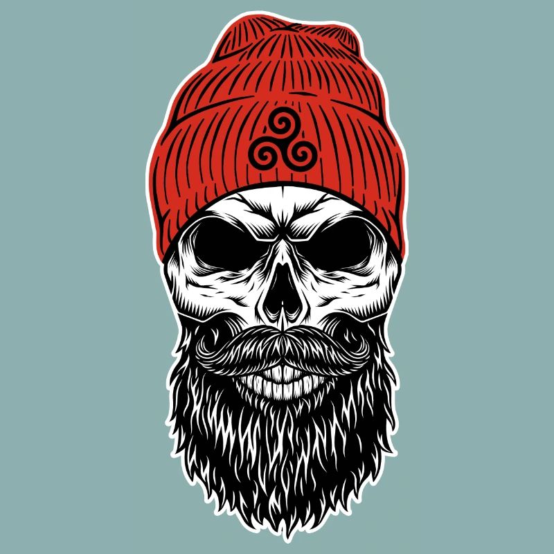 Bonnet Rouge Tête de mort avec Triskell
