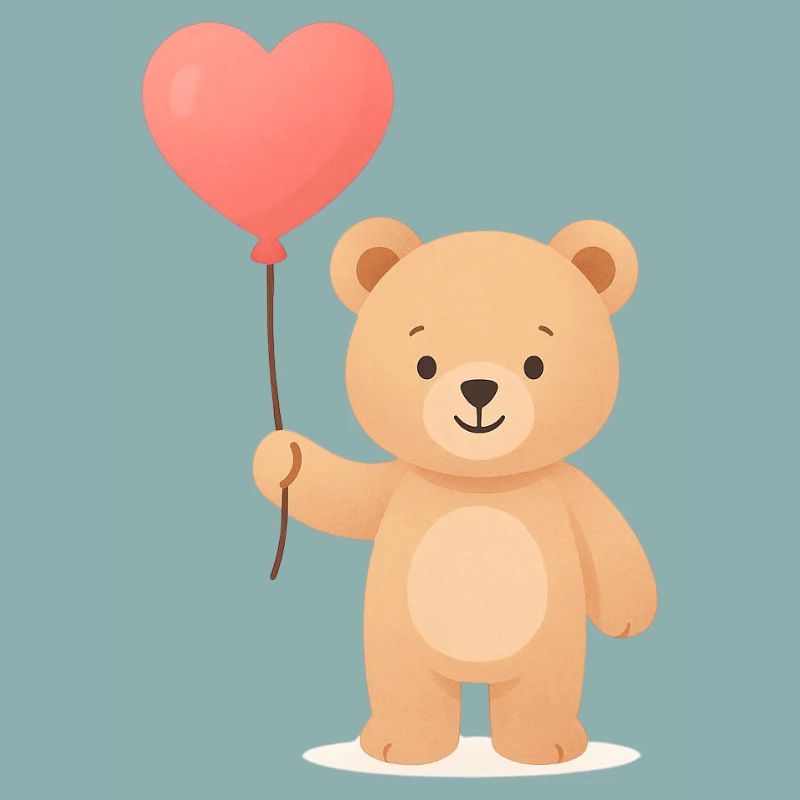 Zarter Bär mit Herzballon