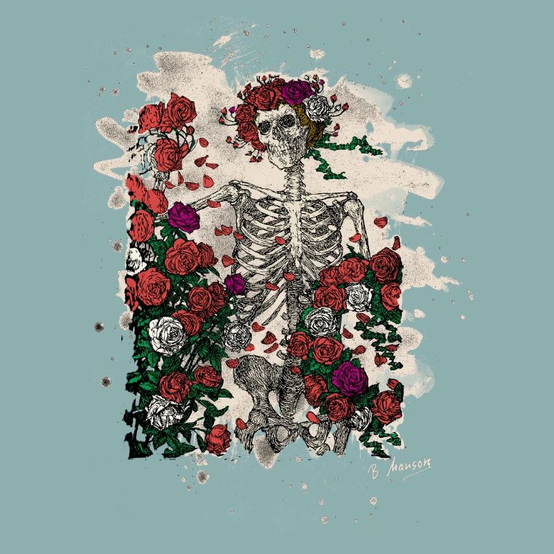 Skeleton & Roses – bleached Version