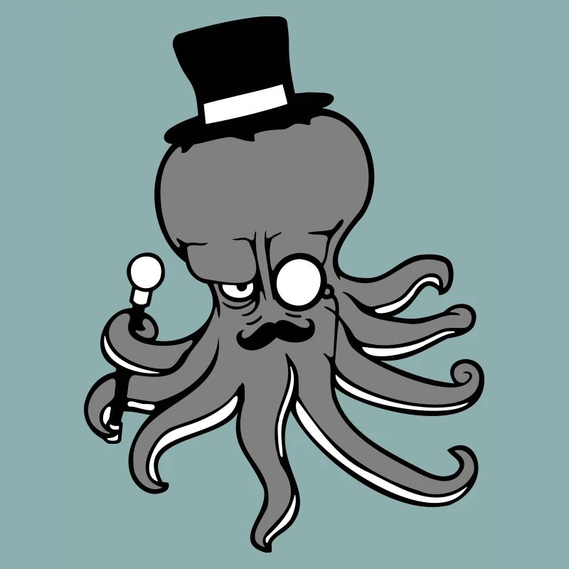 Kraken Mr. Sir Chapeau haut de forme Monocle Lunettes Empire