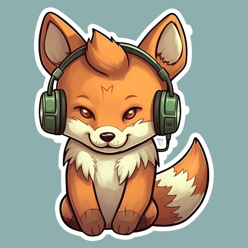 A cute fox playing video games