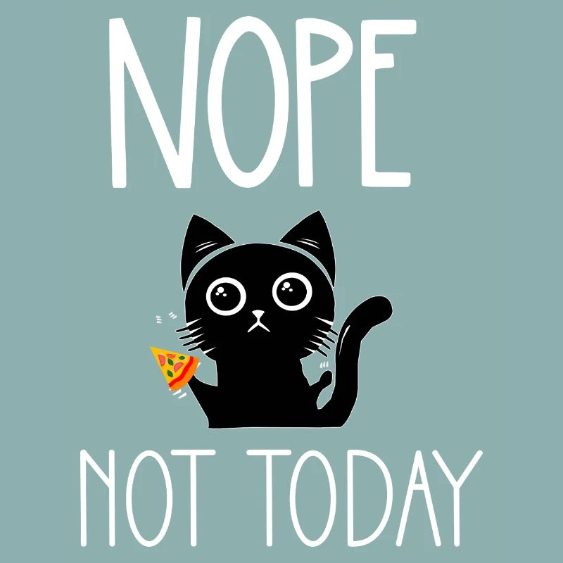 Nope not today cat with pizza