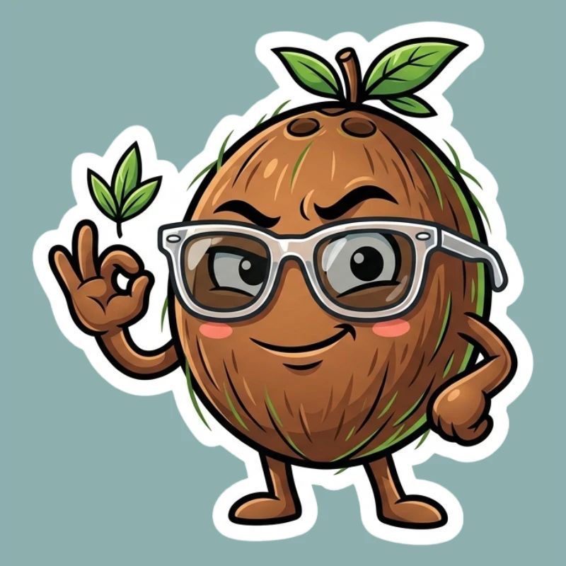 Coconut Nerd with Glasses