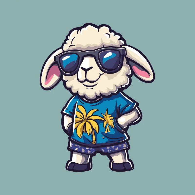 Schaf Comic Cool Sommer