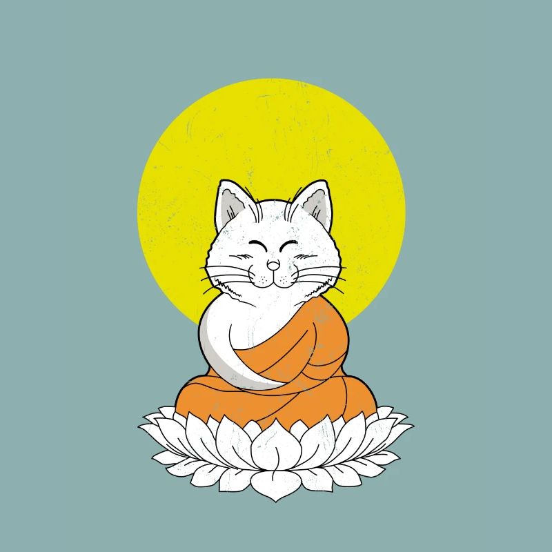 Cat Buddha Master Vintage