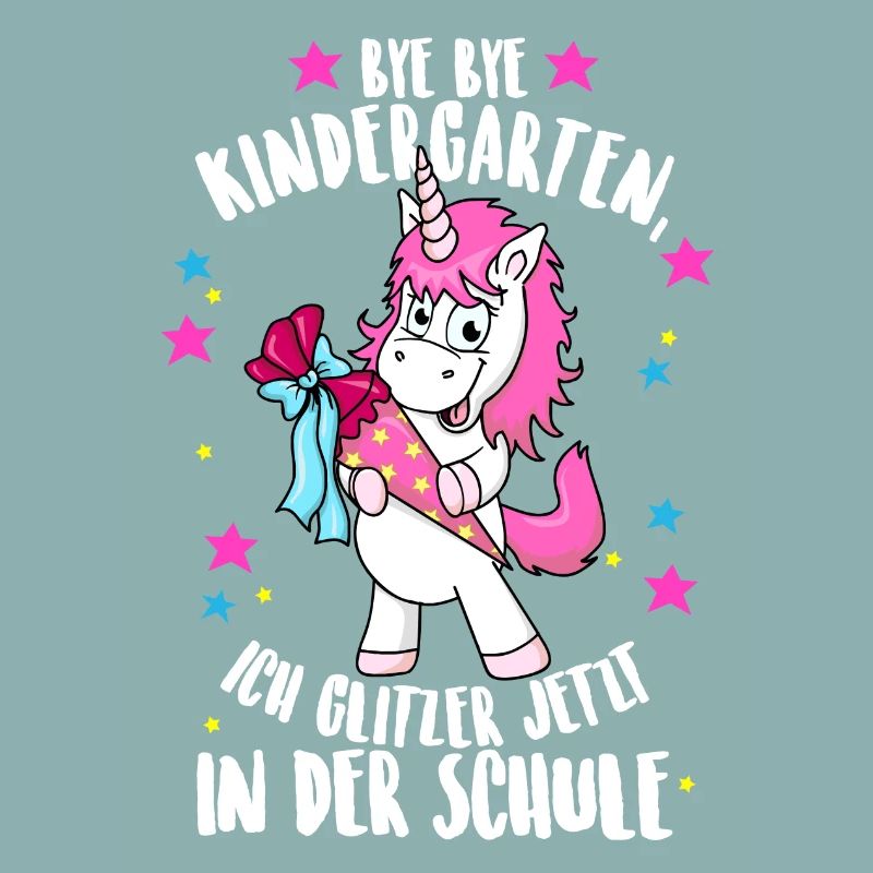 Tschüss Kindergarten Einhorn Einschulung
