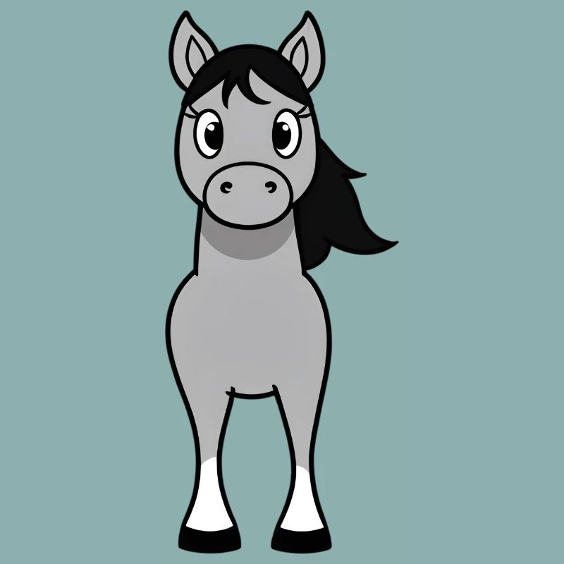 Gray bangs with black mane