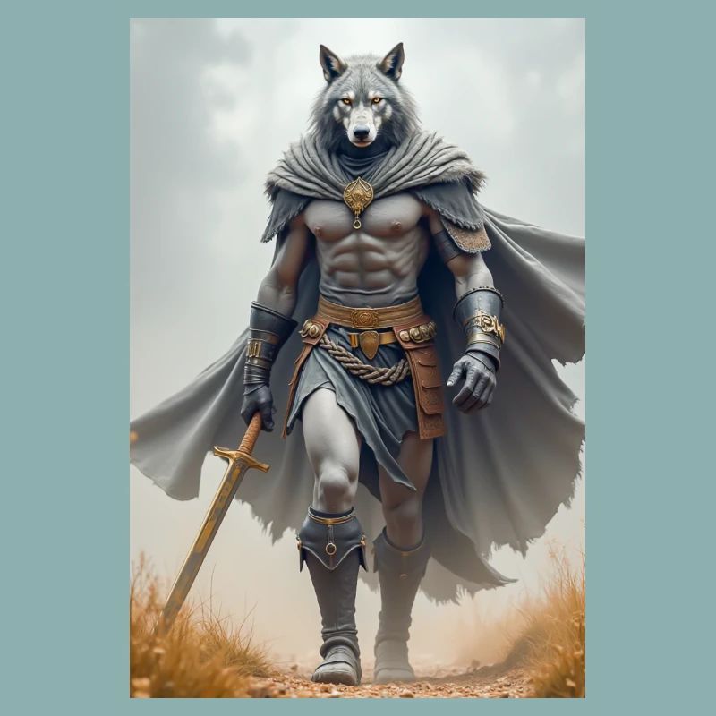 Wepwawet, wolf-headed god, guarding a tomb entranc