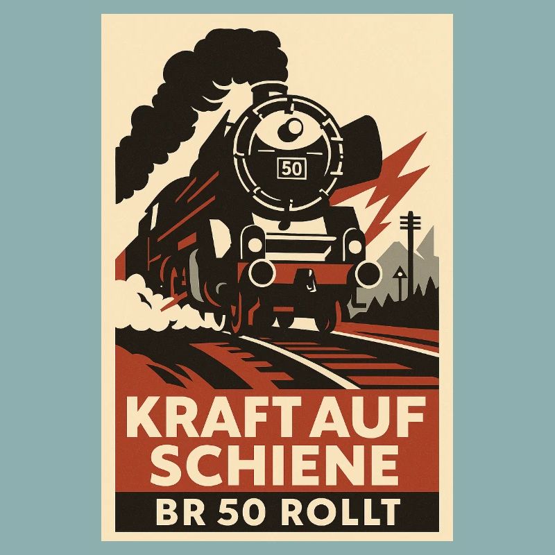 Railway: Power on rail: BR 50 rolls freight train