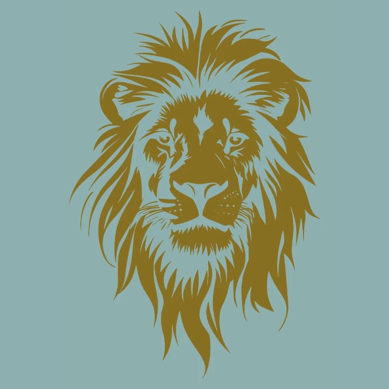 Visage de lion doré