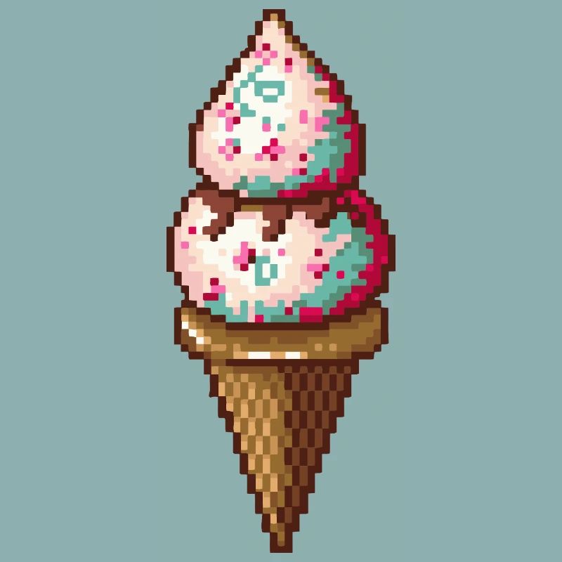 Pixel Eiscreme in Pixelkunst