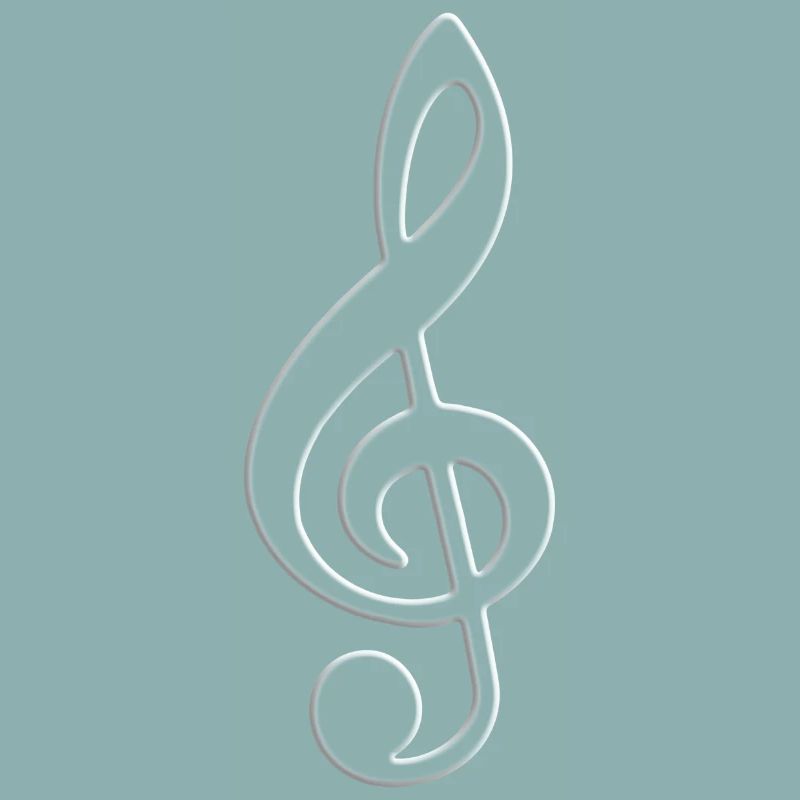 Clé de violon Note Lumière Blanche Contour