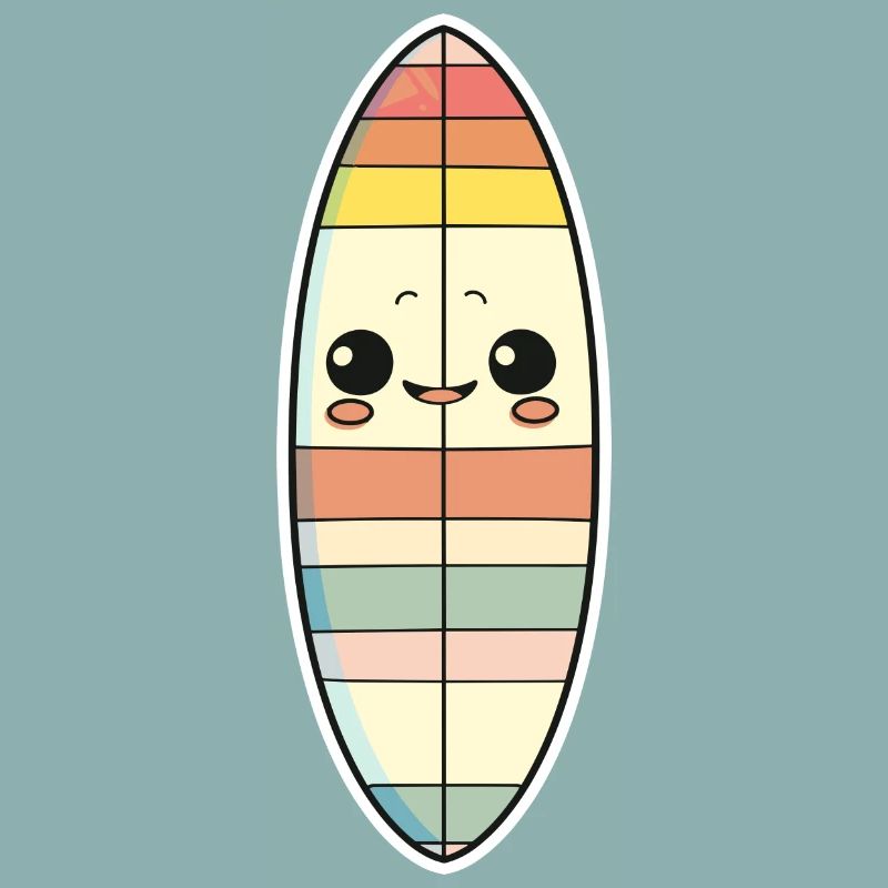 Surfbrett Comic Stil
