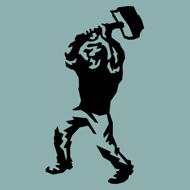 Worker with sledgehammer / Arbeiter mit Hammer