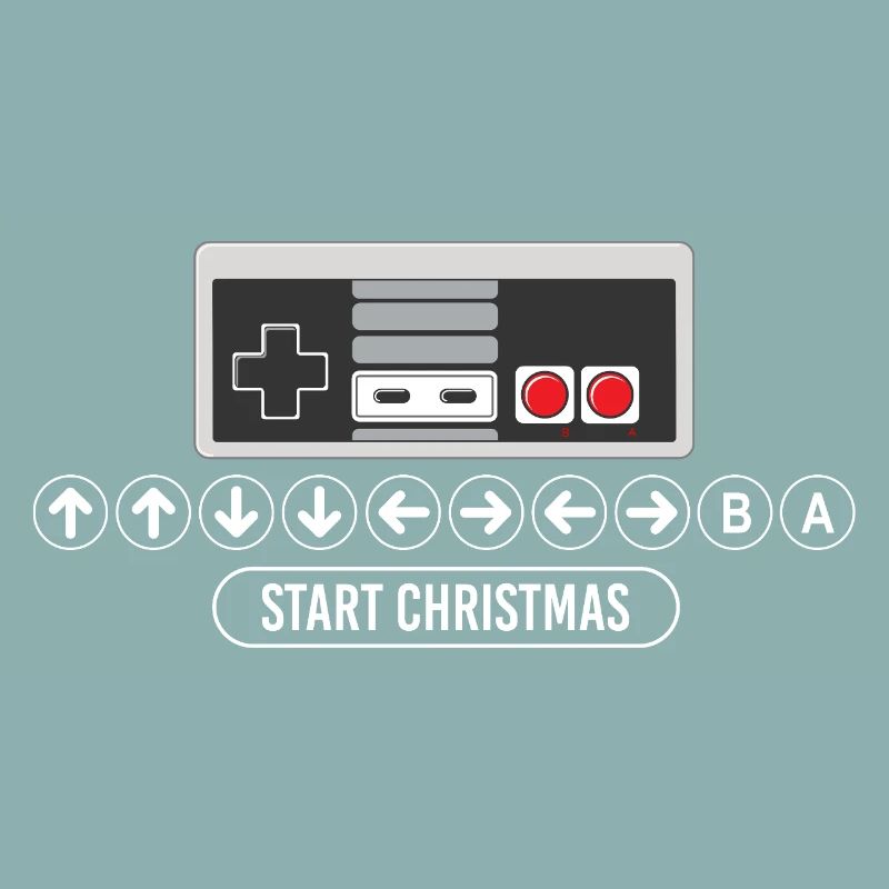 Cheat Code Start Christmas Gaming Gamer Video Game