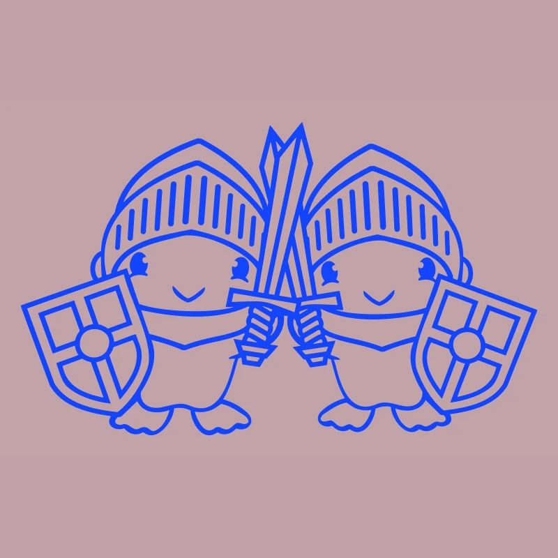 2 Ducks Knight Armor Sword Shield Helmet Fighter