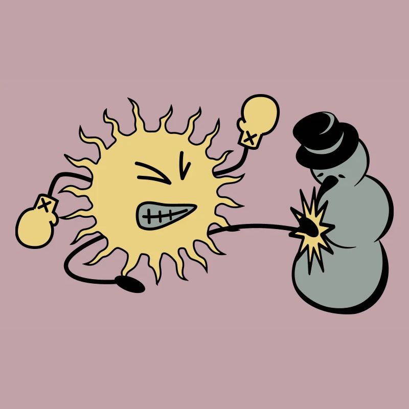 sun kicks snowman
