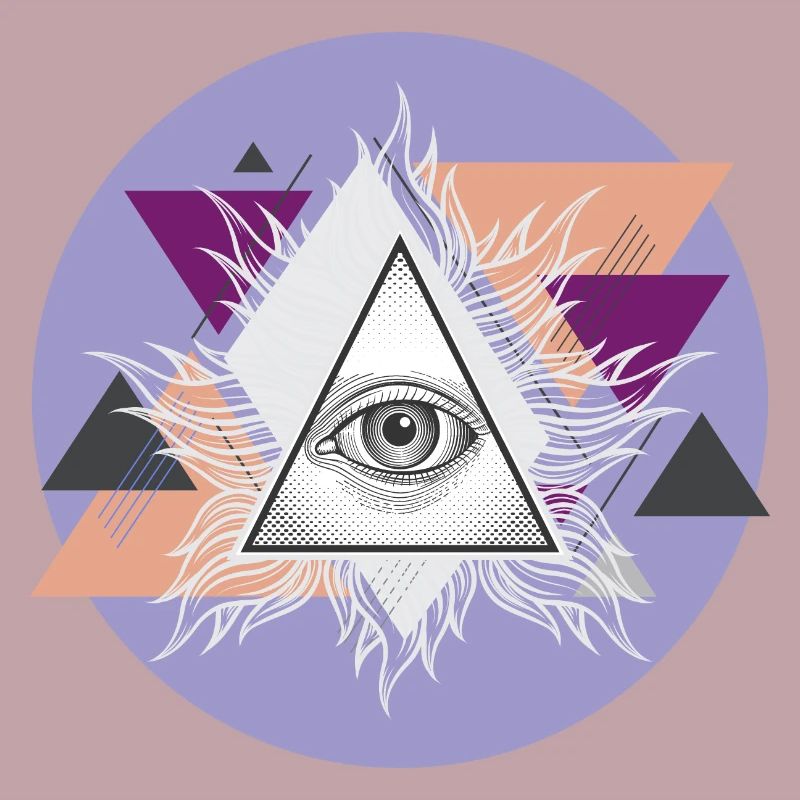 Geometric Triangular Eye with Auras