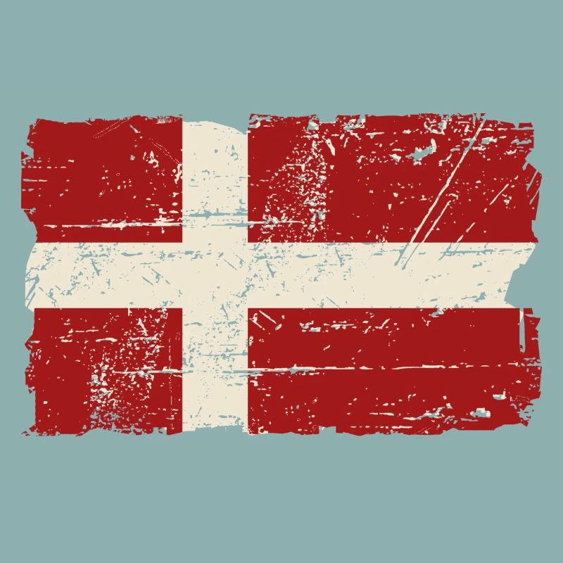 Denmark Flag - Vintage Look