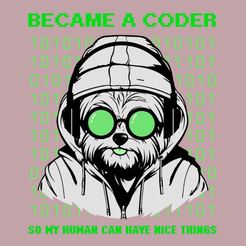 Became a Coder – Hacker Dog Binary Look