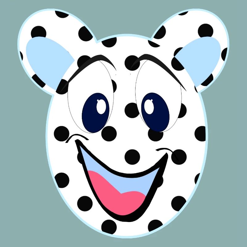 Blue Laughing Bear with Dots