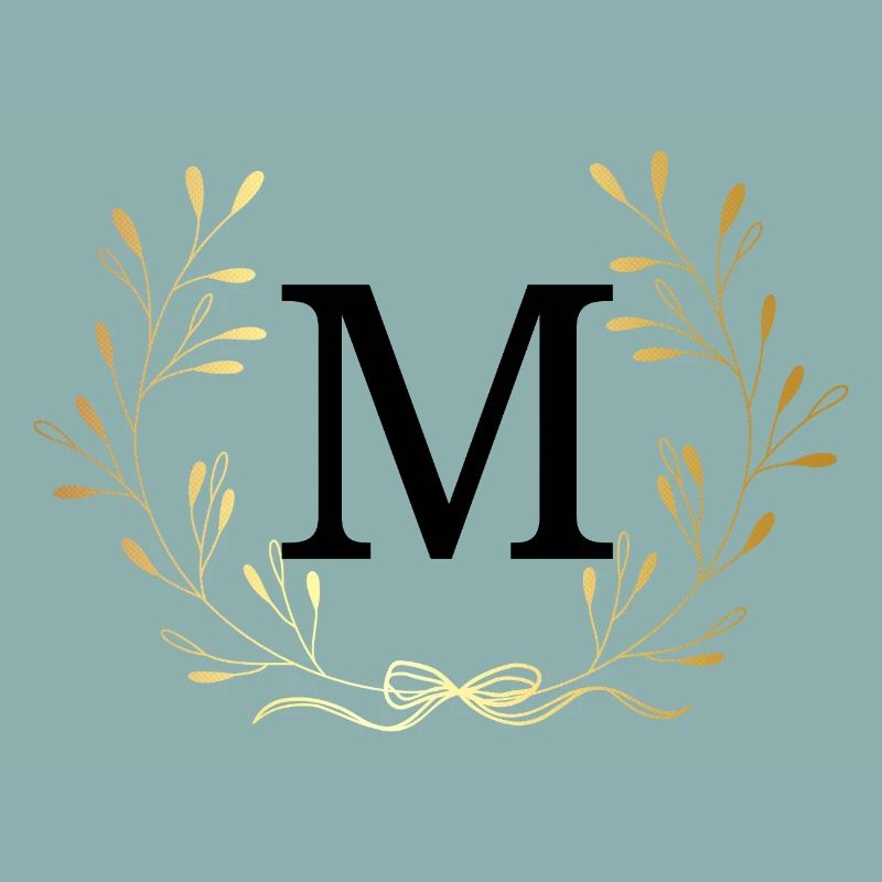 Buchstabe M Goldene Blumenkrone